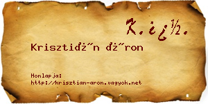 Krisztián Áron névjegykártya